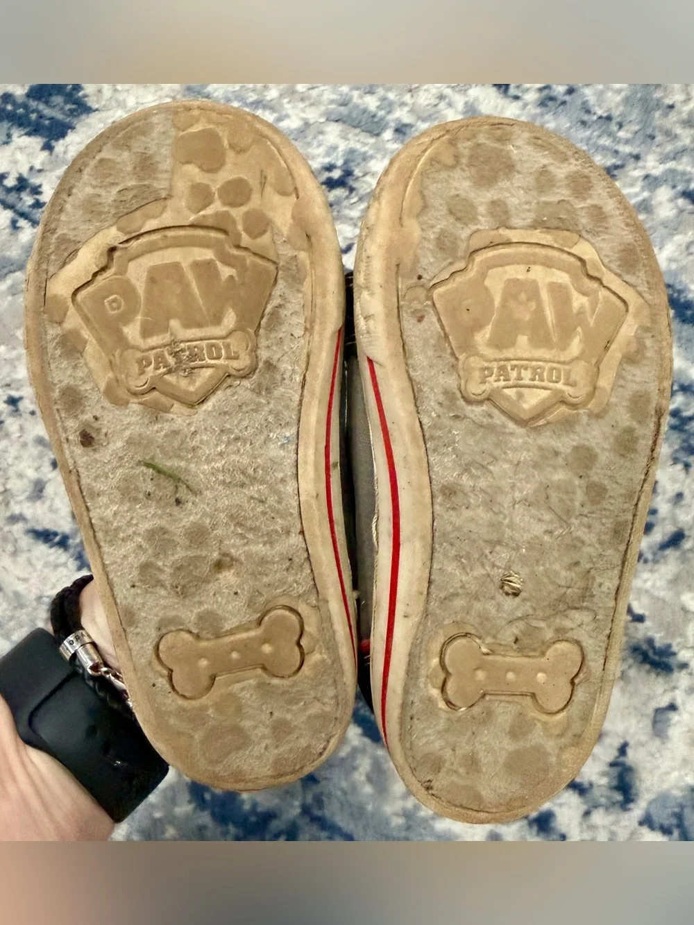 Paw Patrol Kids Black Sneakers with White Toecaps and Red Paw Accents